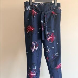 Floral Navy Ankle Pants